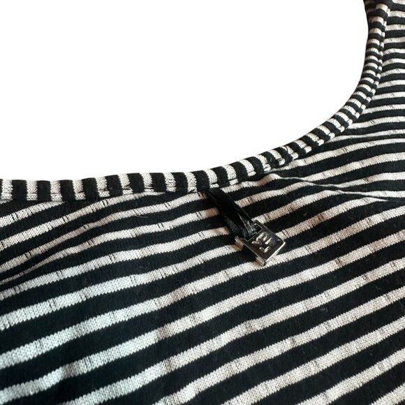 Volt Designs Rose Print Dress Stripe Back Colorful Stretch Size 3 Large Women's - Picture 11 of 13